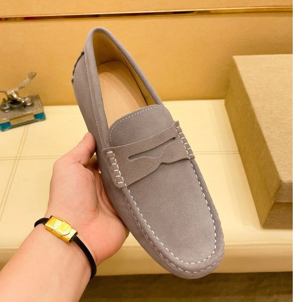 男士新款豆豆鞋男鞋透气舒适休闲皮鞋潮流百搭反绒皮一脚蹬懒人鞋