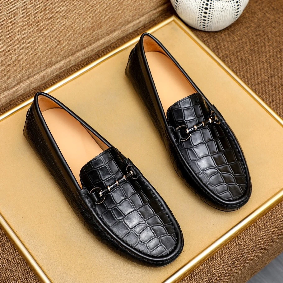 欧洲站时尚潮牌男士真皮豆豆鞋一脚蹬牛皮软底英伦风休闲透气皮鞋