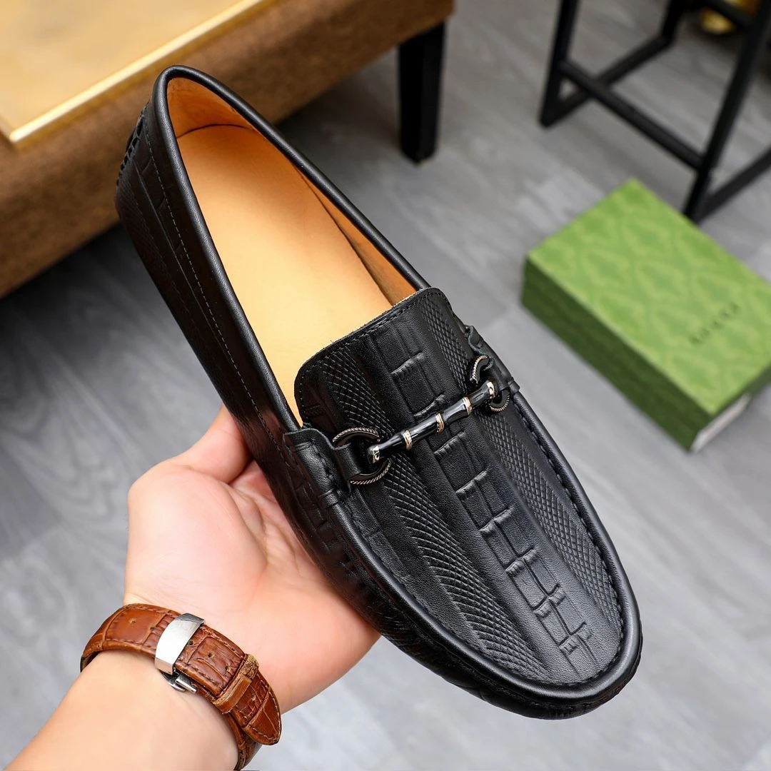 欧美高端时尚豆豆鞋真皮男士软底2024爆款乐福鞋一脚蹬休闲驾车鞋