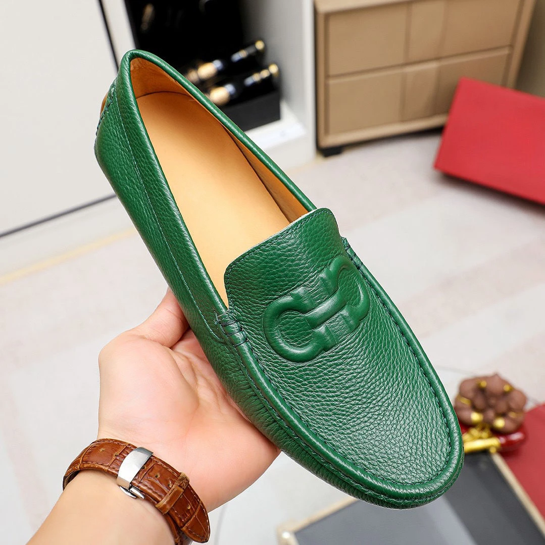 欧货新款豆豆鞋男百搭真皮一脚蹬乐福鞋商务皮鞋透气2025头层牛皮