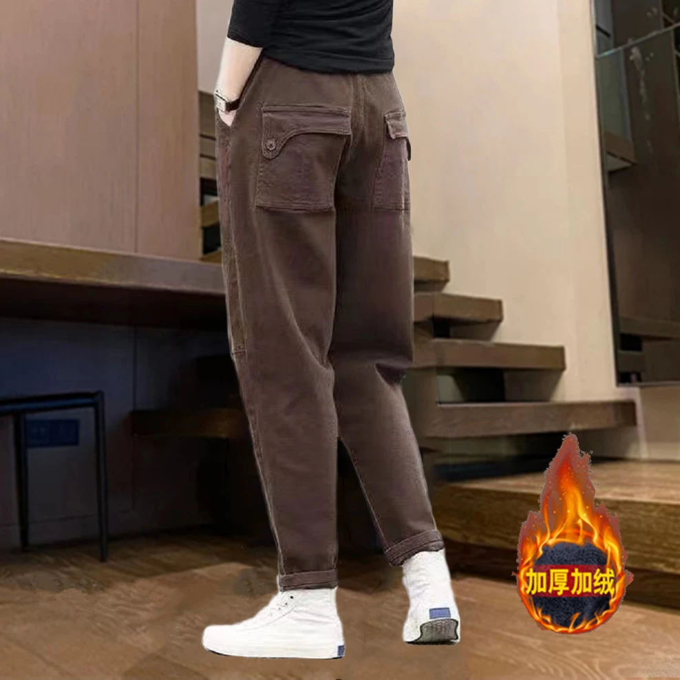 时尚潮流裤子女新款2025春秋季爆款哈伦裤高腰显瘦加绒百搭休闲裤