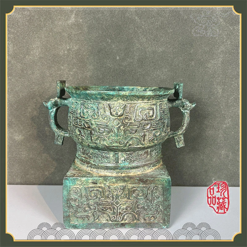 【利簋簋周鼎青铜器仿古做旧铜摆件博古架办公桌乔迁新居