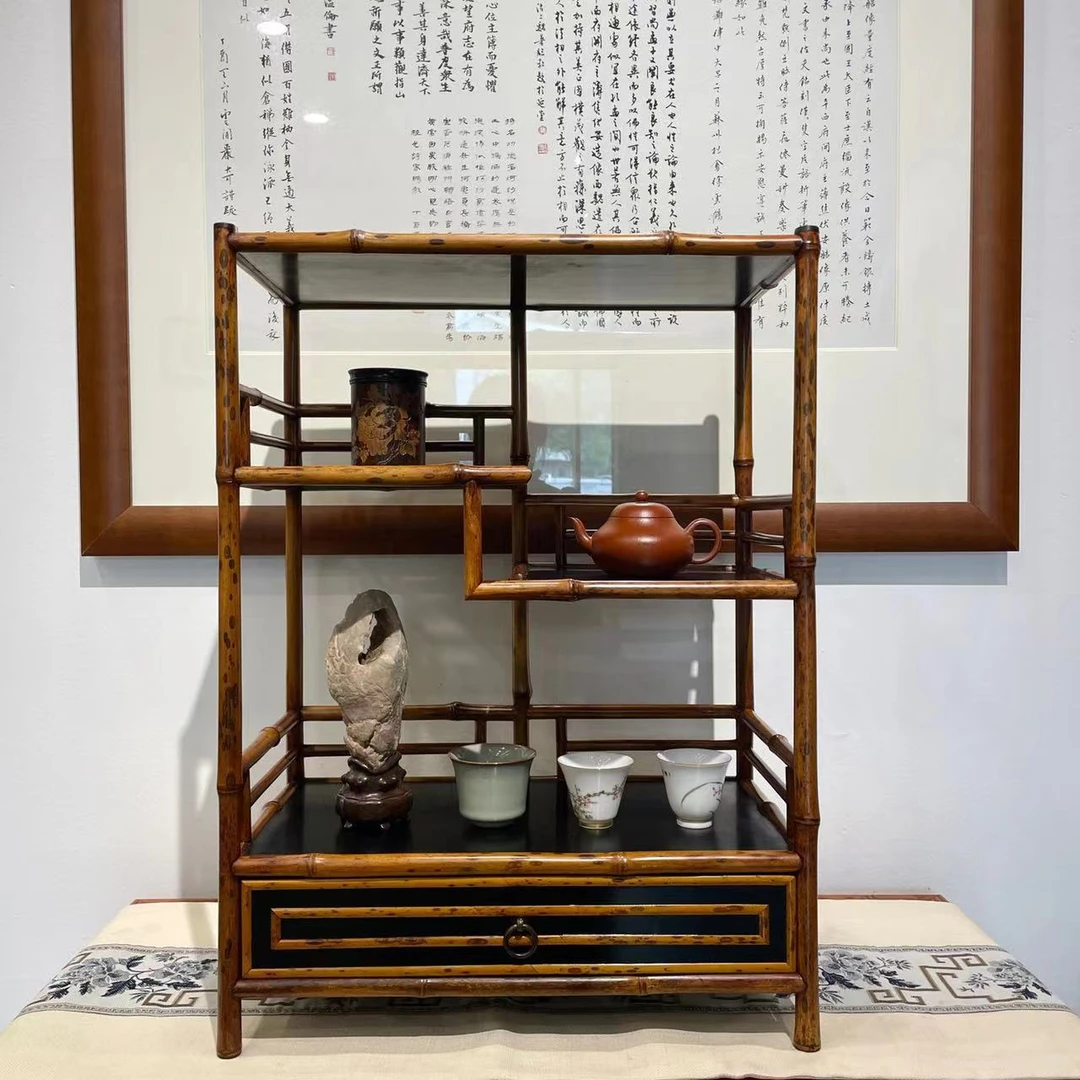 梅鹿竹茶棚小博古架多宝格传统天然大漆工艺防腐内榫卯结构苏工制