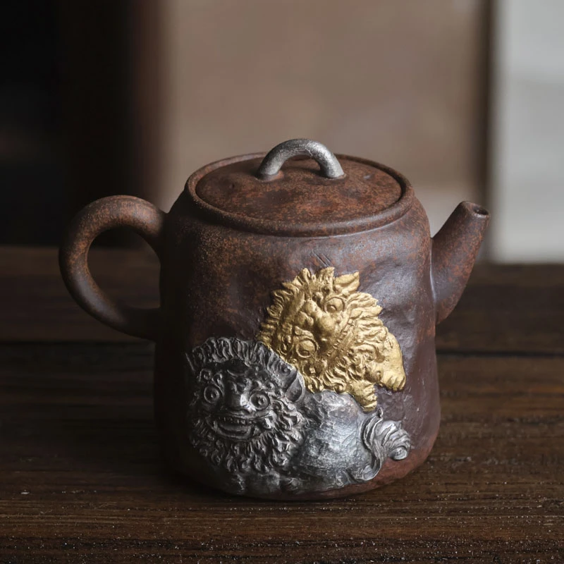 斋居灰念老岩泥对狮壶（Q2320）容量150CC