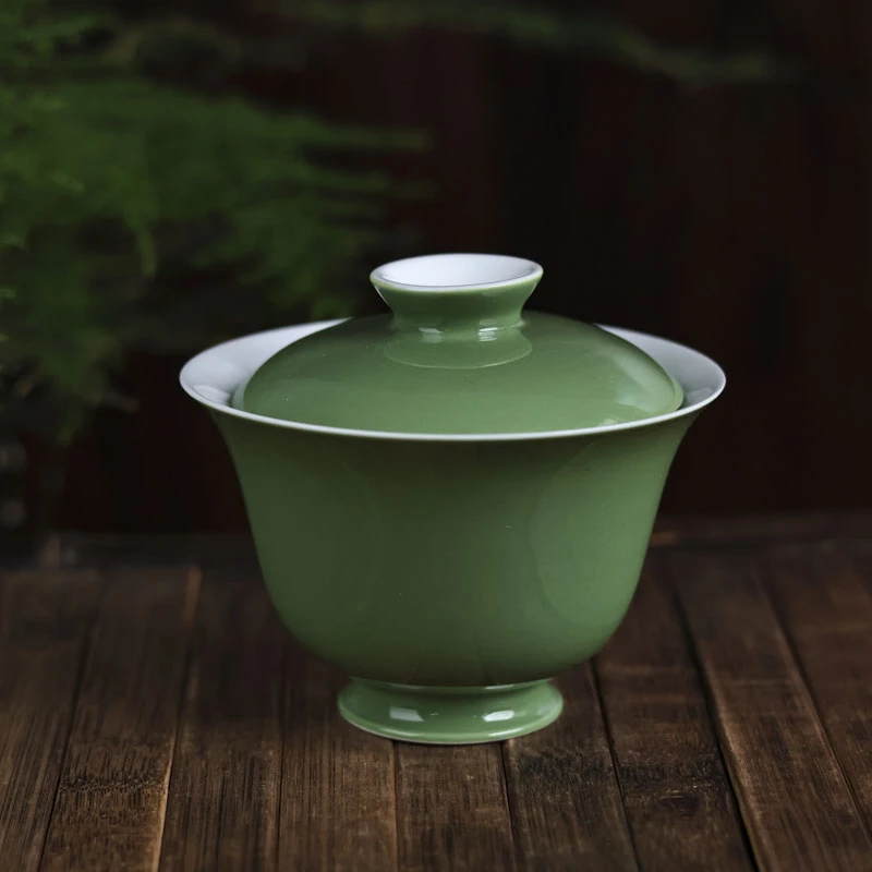 斋居 2墨绿盖碗(110ml)（Q4602）