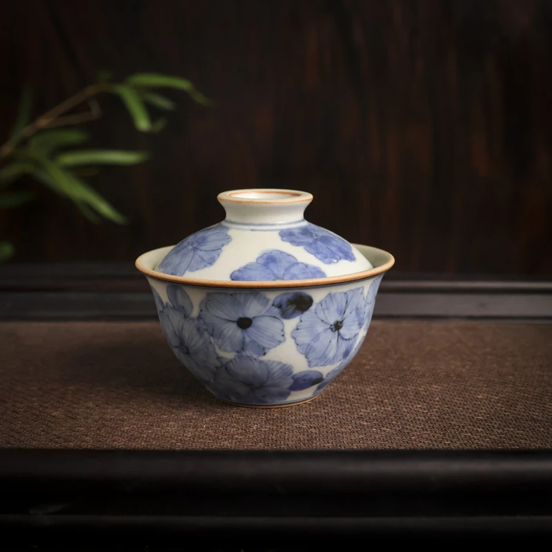 斋居 大叶花盖碗（小）（朴碗0090）