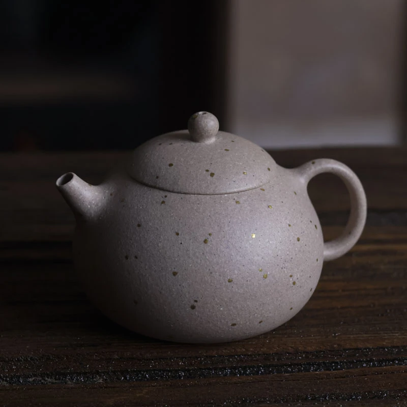 斋居 豆蔻(洒金)-亦缶-桃花泥-紫砂壶-120cc（窑云S0010）