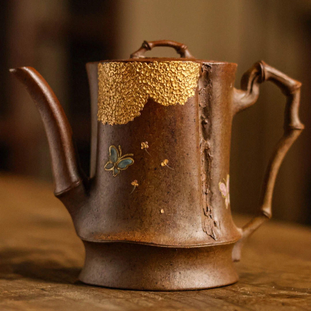 斋居 香妃竹-观羽柴烧-紫砂壶-130CC（观羽0461）