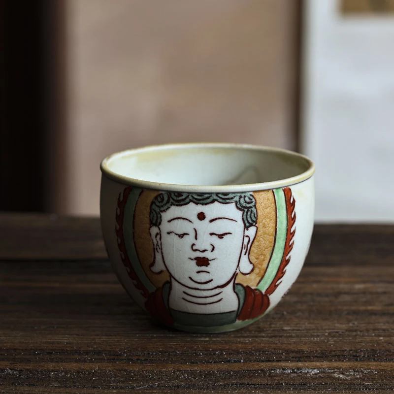 斋居 清水缸杯-佛像正面陶瓷（清水S0143）