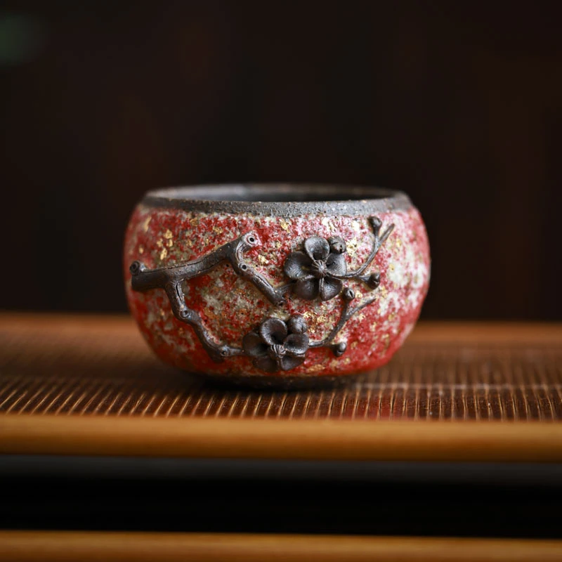 斋居 红梅花杯-高越-禅定杯-120ml（高越S0562）