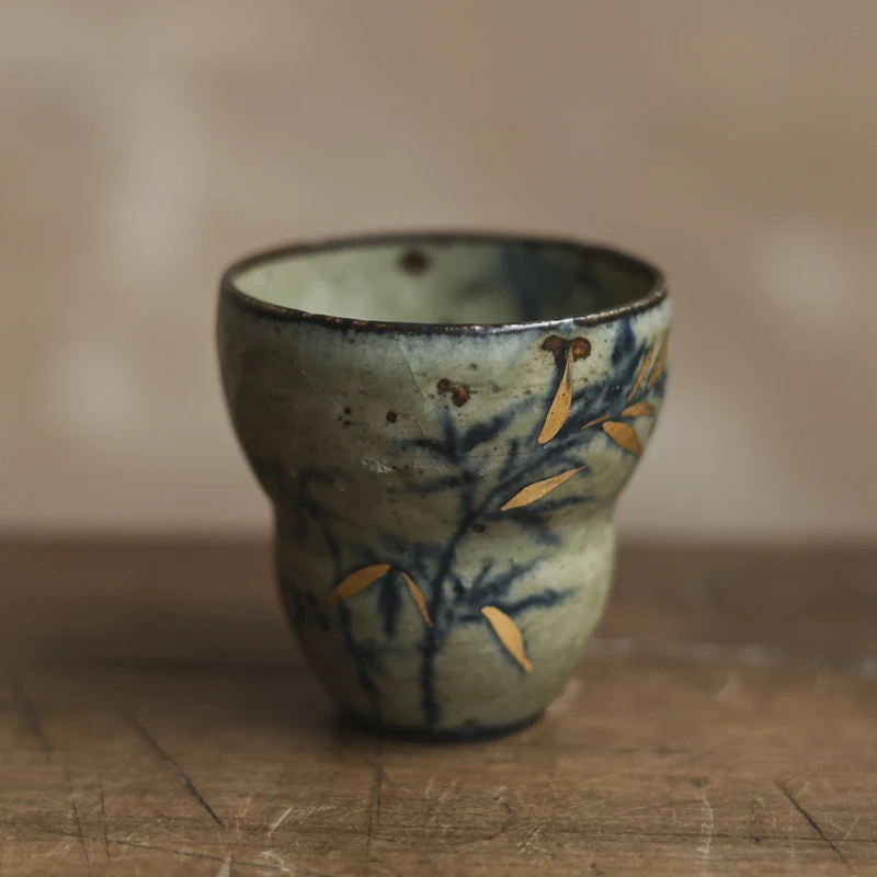 斋居 描金葫芦竹叶-聆雨堂-茶杯（聆雨堂S0020）