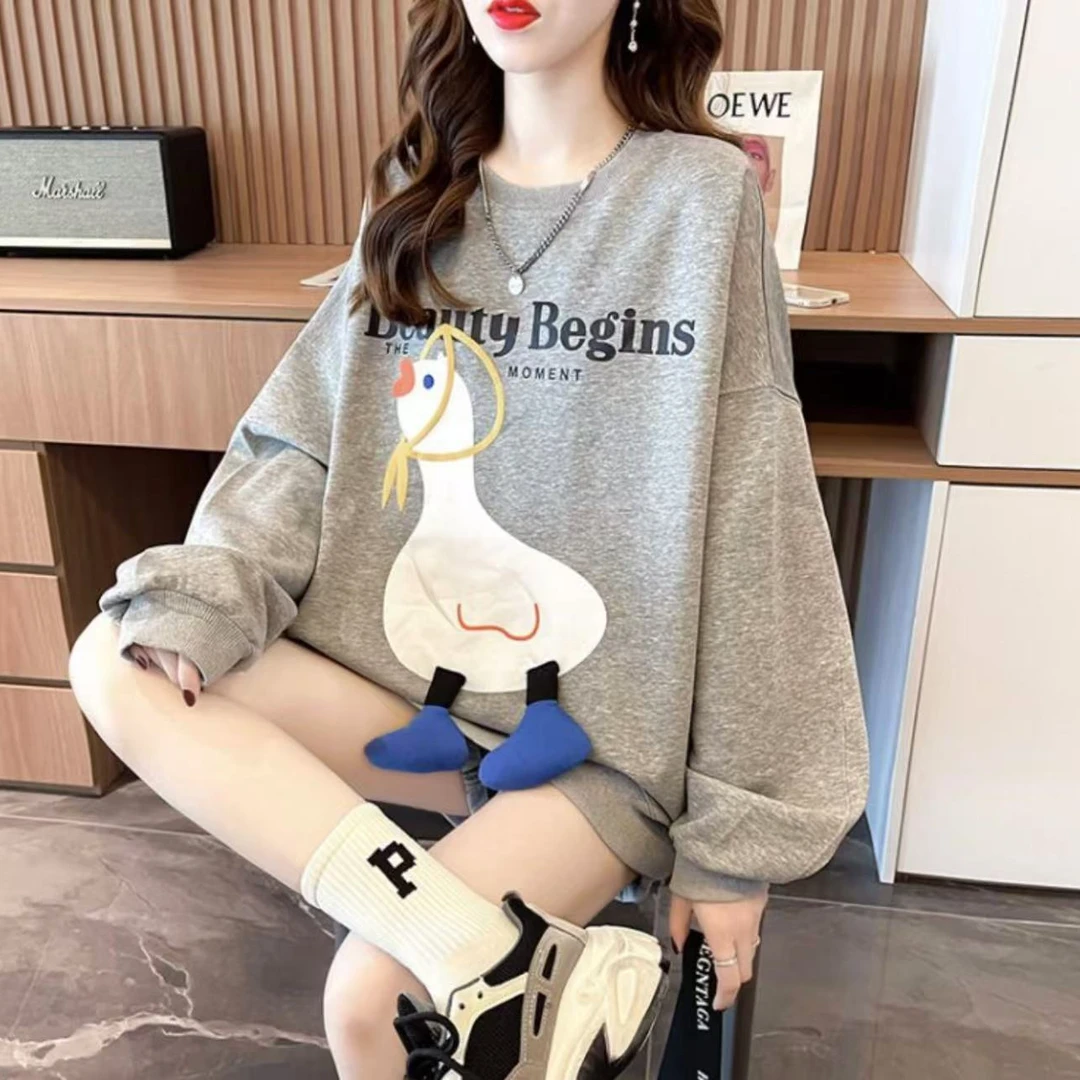 拾衣服饰店特卖薄款卡通卫衣韩版大码女装慵懒风外套只能直播间拍