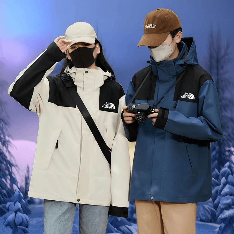 DYNAMIC NORTH/动感北面经典冲锋衣野营户外情侣款外套连帽登山服