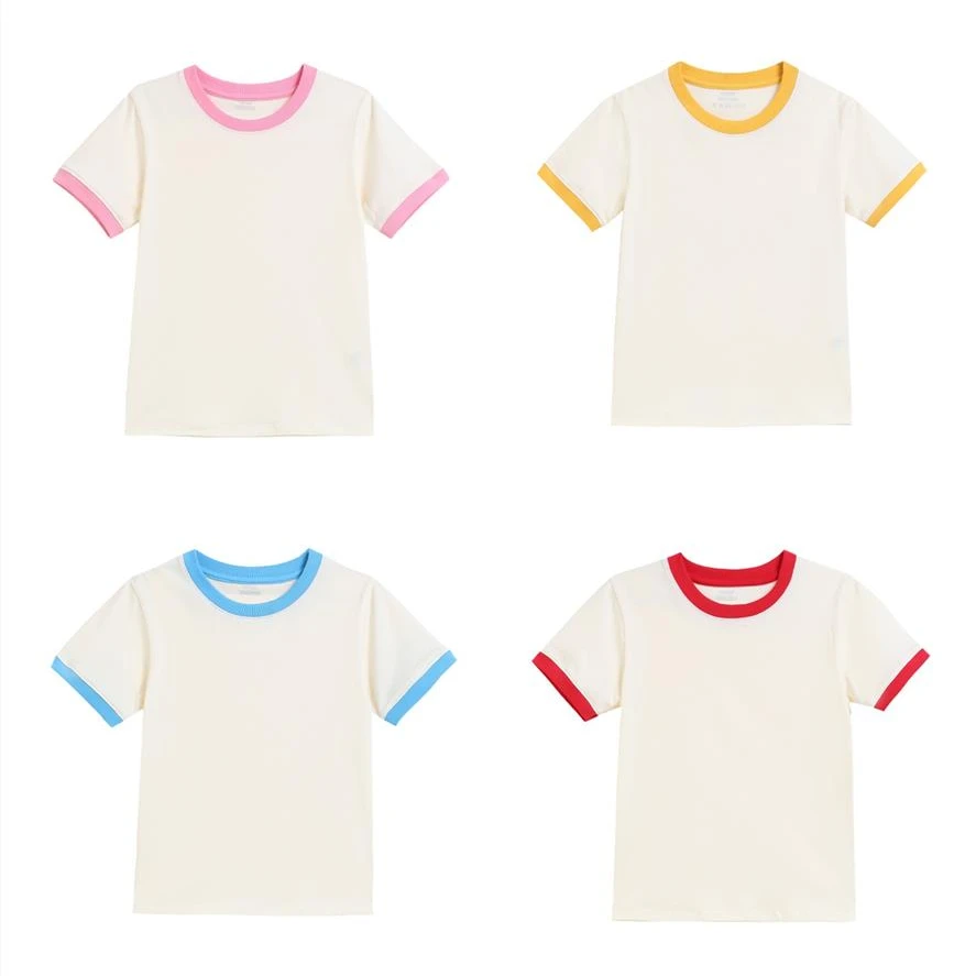 童装撞色T恤-图案颜色定制【请根据主播提供编码下单哦】