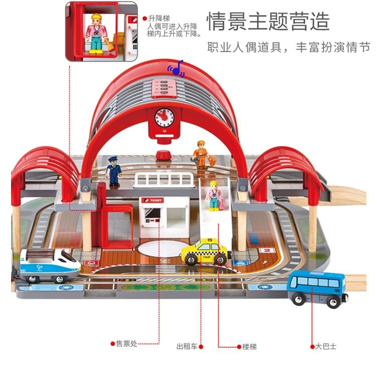 Hape E3725 豪华城市火车站 儿童木质玩具