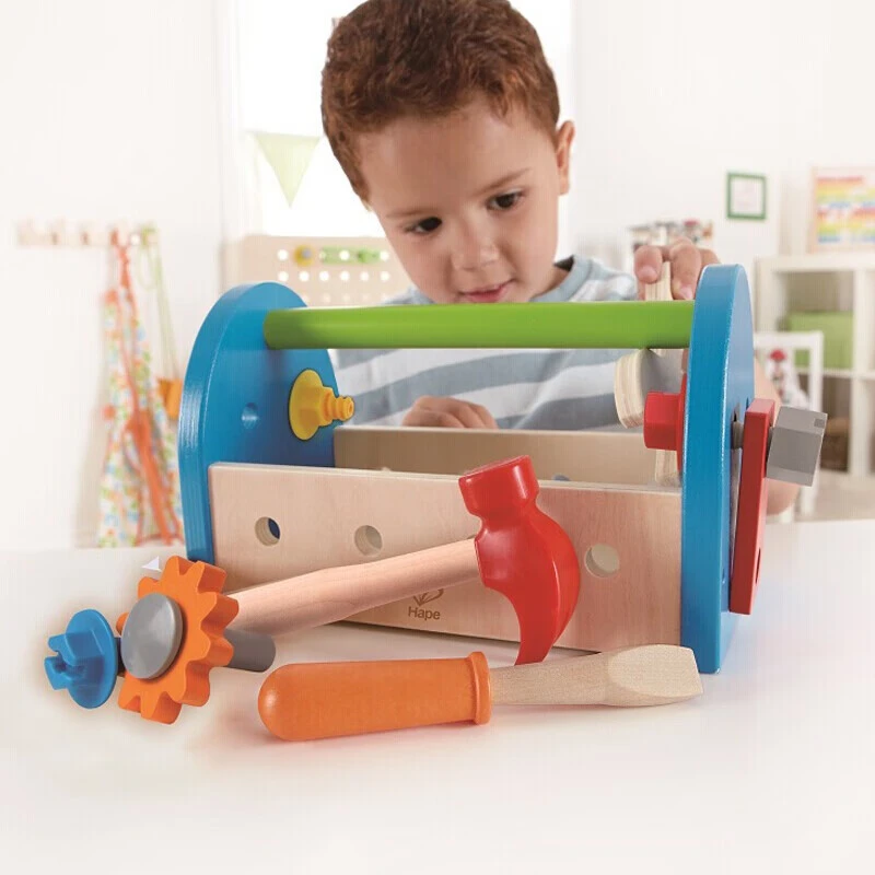 hape 我的工具盒木质拼装 修理工具 科学实验