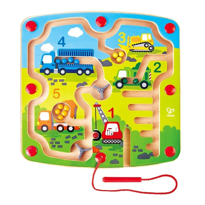 hape E1713 建筑工程车和数字迷宫 科学育儿