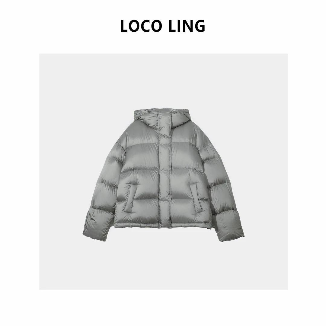 LOCO LING顶奢鹅2.0 柜版品质90白鹅绒连帽羽绒外套鹅绒服LOYRF17