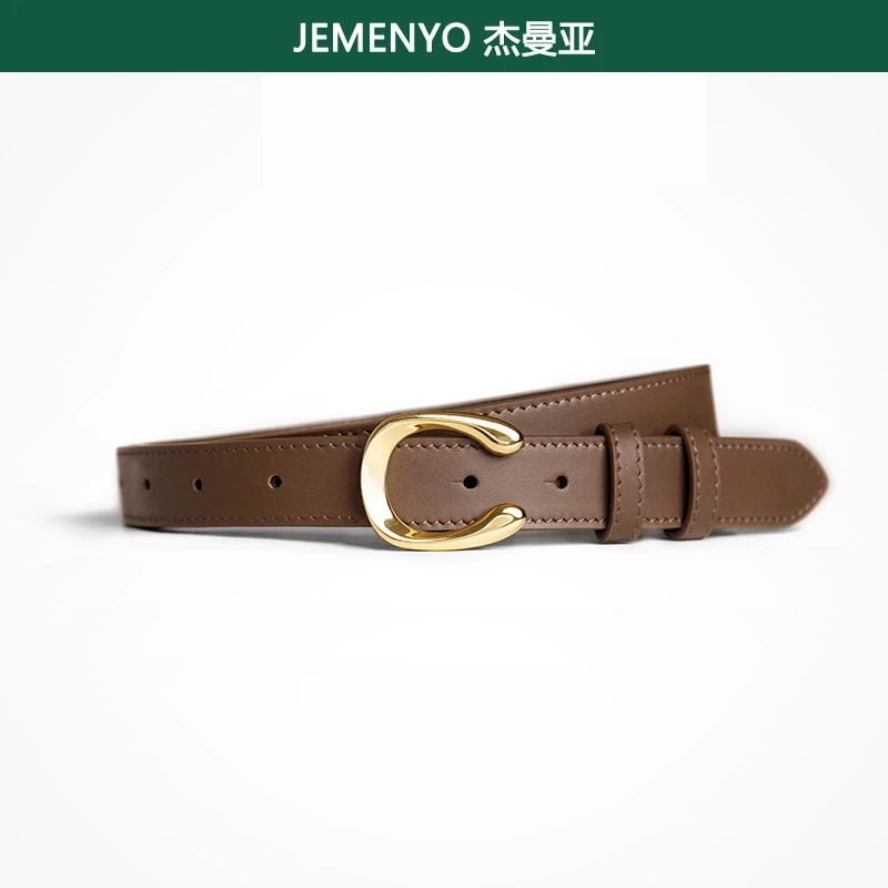 高级感女士皮带真皮百搭装饰西装腰带时尚简约潮流棕色ins风裤带