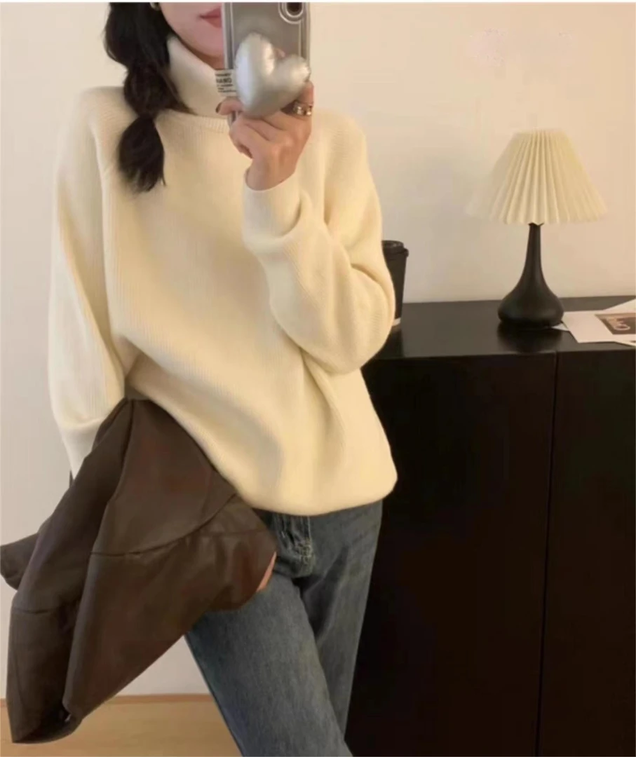 BILIFU/必丽肤 2933纯色高领套头保暖针织衫秋冬时尚百搭针织上衣