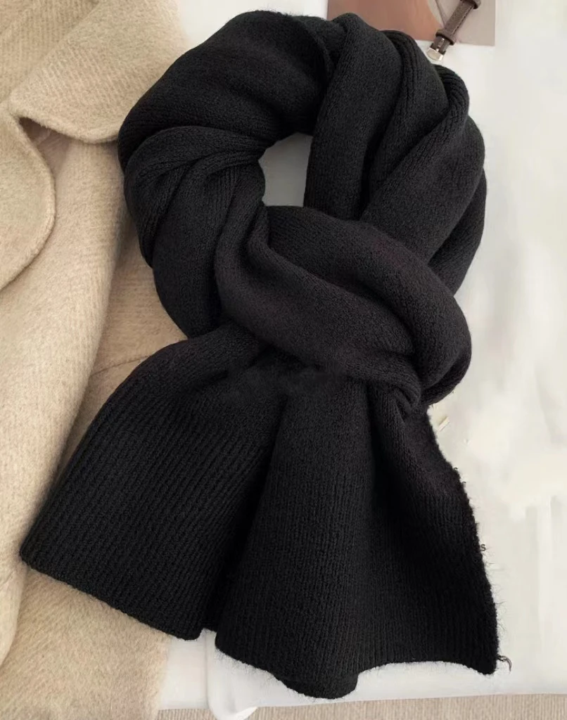 硕哥围巾秋冬季针织纯色时尚休闲百搭舒适韩版保暖 0966