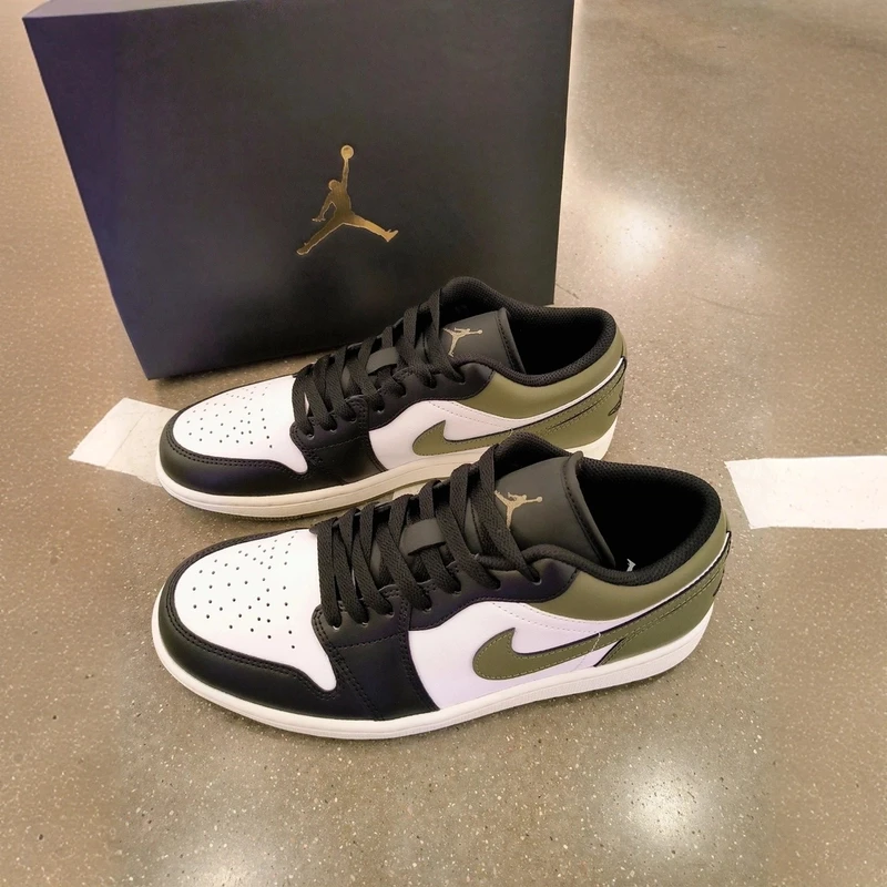 AIR JORDAN 1 LOWAJ1低帮黑白绿复古篮球鞋男款官方正品冬季