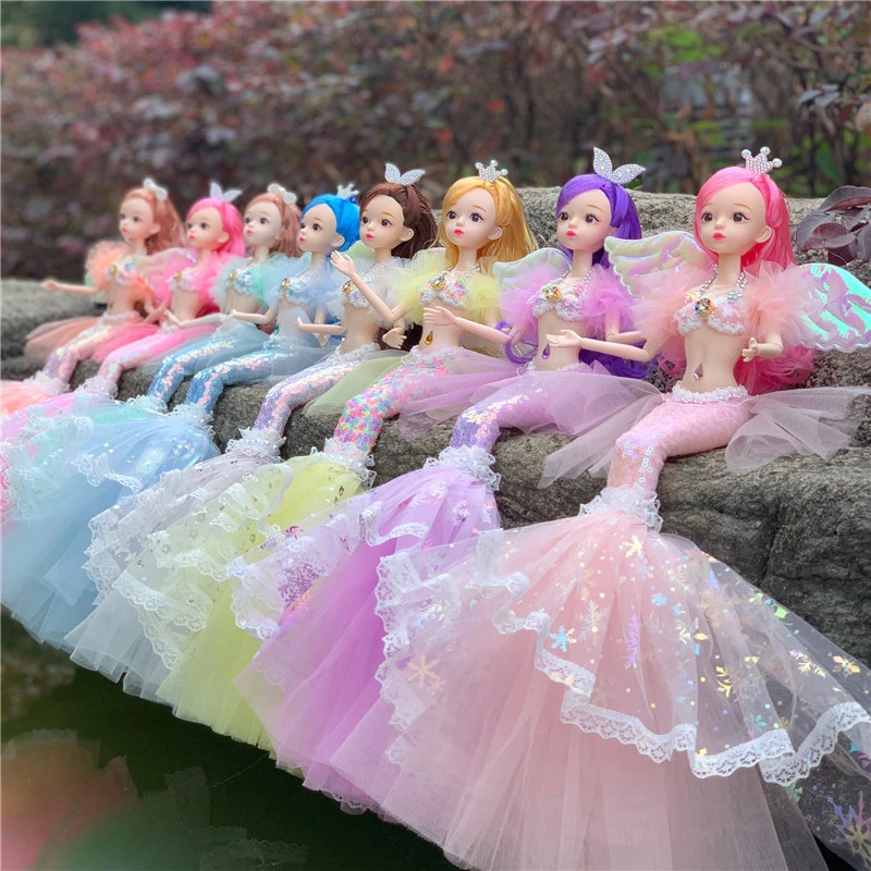 45CM美人鱼女玩具公主生日礼物时尚芭比洋娃娃公仔玩偶过家家道具