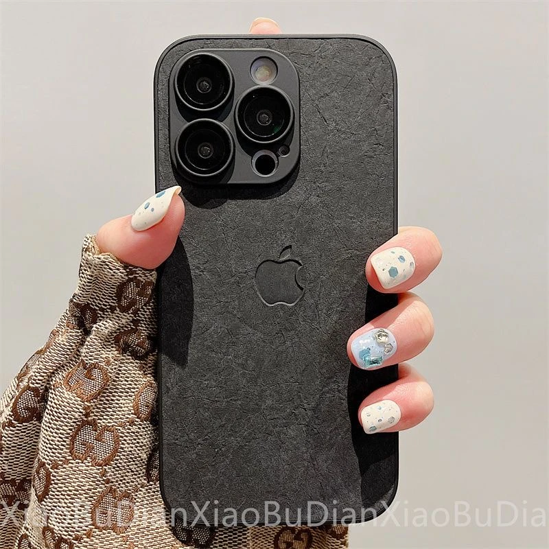 耐脏皮质冰裂纹11适用于14苹果16promax手机壳iPhone15男13女款12