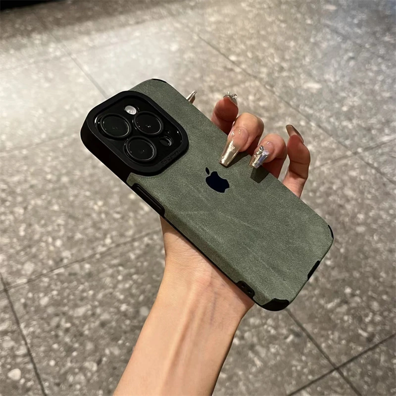 耐脏翻毛皮适用16苹果15promax手机壳软iPhone14高级13/12/11爆款