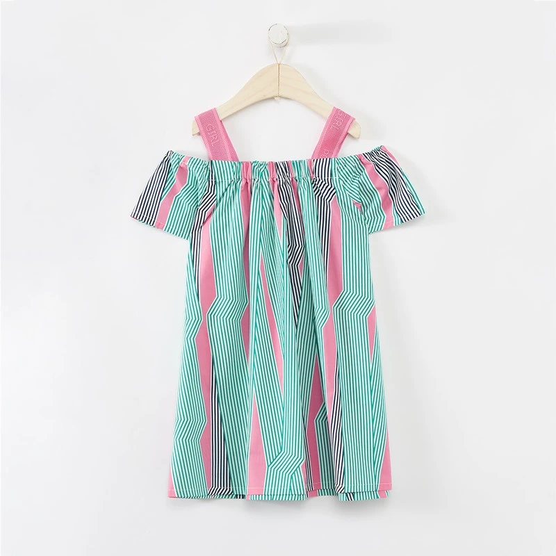 【断码清仓】美家 MC系列女童条纹吊带裙夏季纯棉连衣裙 A3651