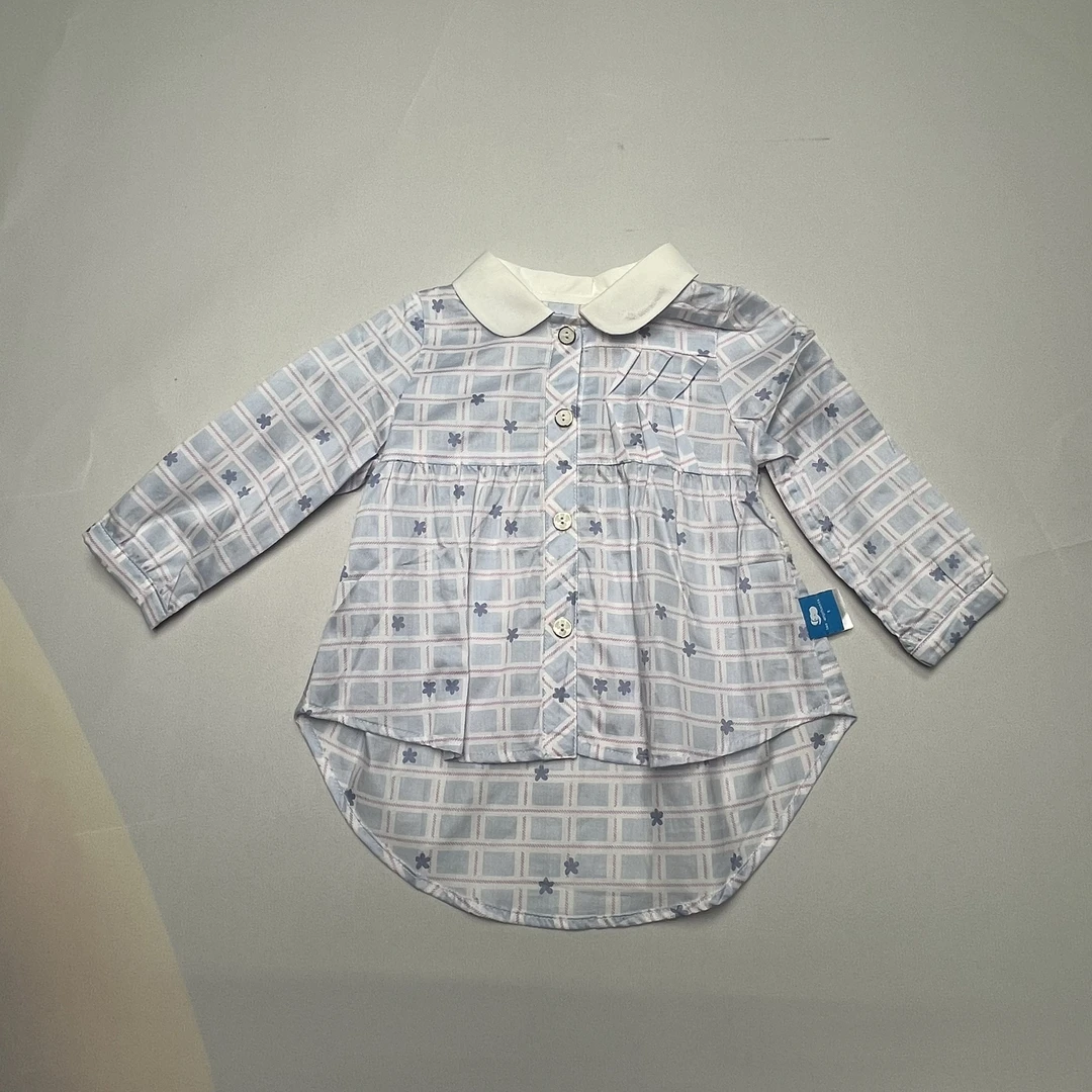 丽家婴幼儿长袖格子T恤衬衫C1-1-082