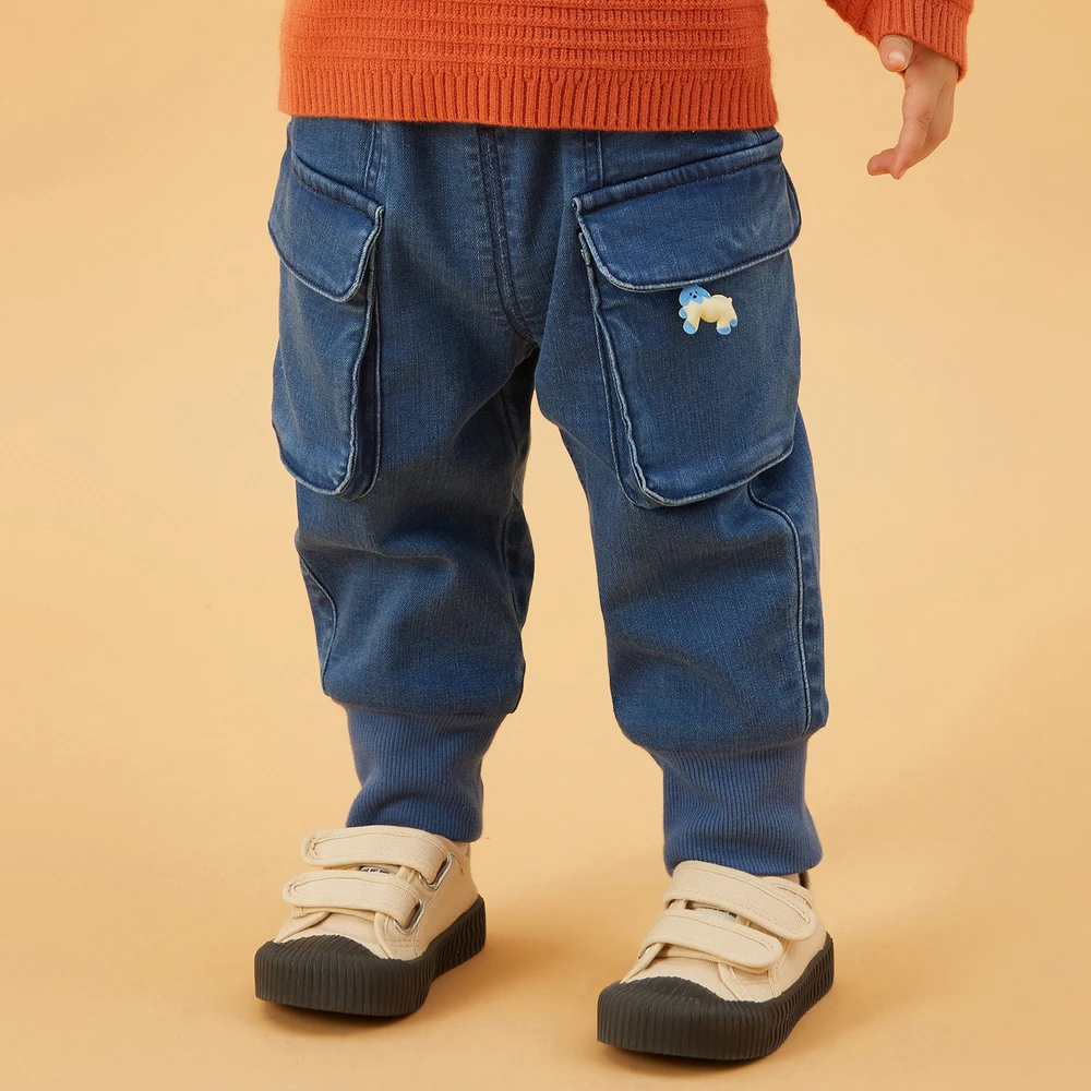 美家m0系列男童休闲百搭束脚设计冬季牛仔背裤春秋A3156牛仔裤