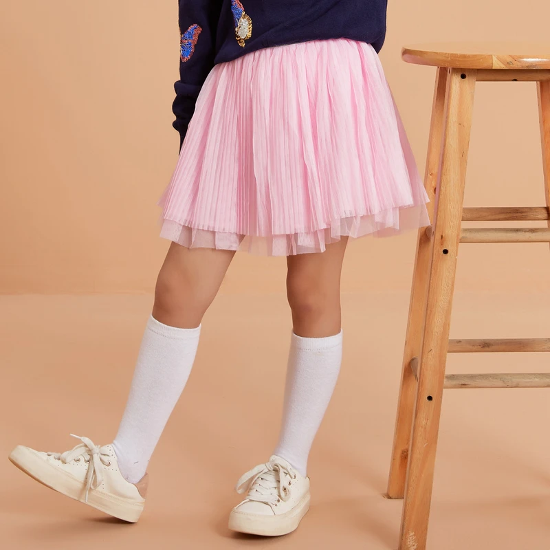 美家 MC系列女童休闲运动百褶网纱针织半裙夏季 A3129