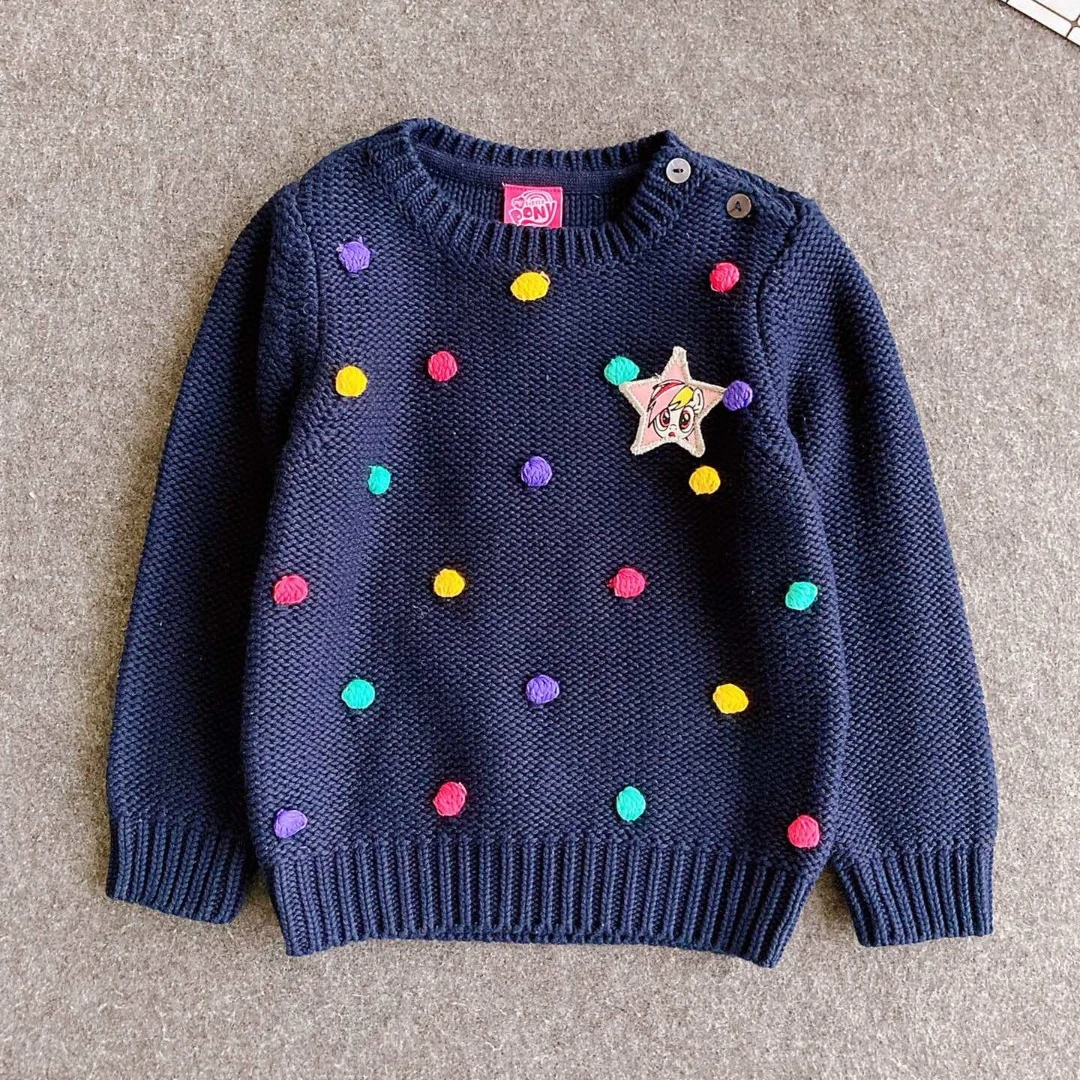 小MB莉 立体彩色毛线球毛衣女童洋气套头韩版冬 线下 C4-2-237