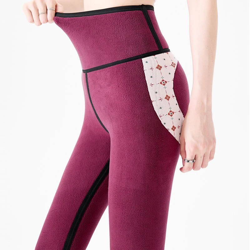 新款加绒颗粒绒高腰收腹提臀裤芭比裤女外穿显瘦打底裤