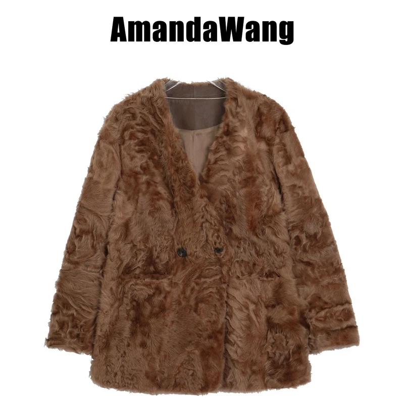 AmandaWang【小胡羊】B107-6610-1小胡羊皮毛一体外套