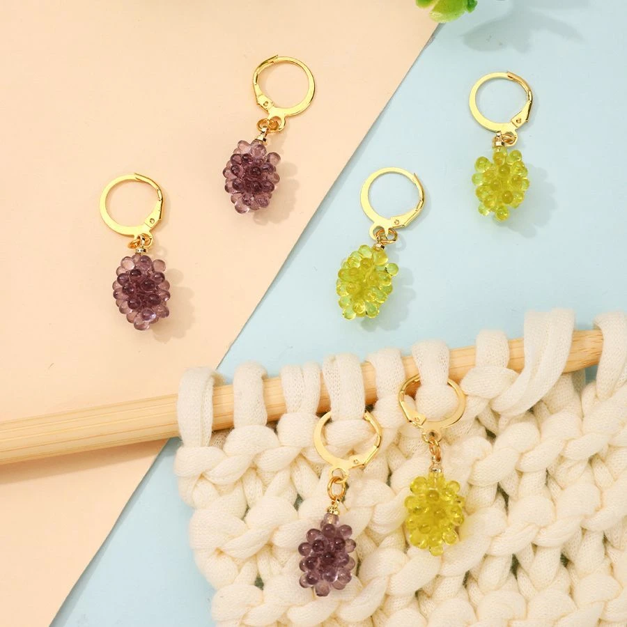 记号扣葡萄织毛衣记号扣钩织编织扣环新款圈环心形水晶百搭时尚