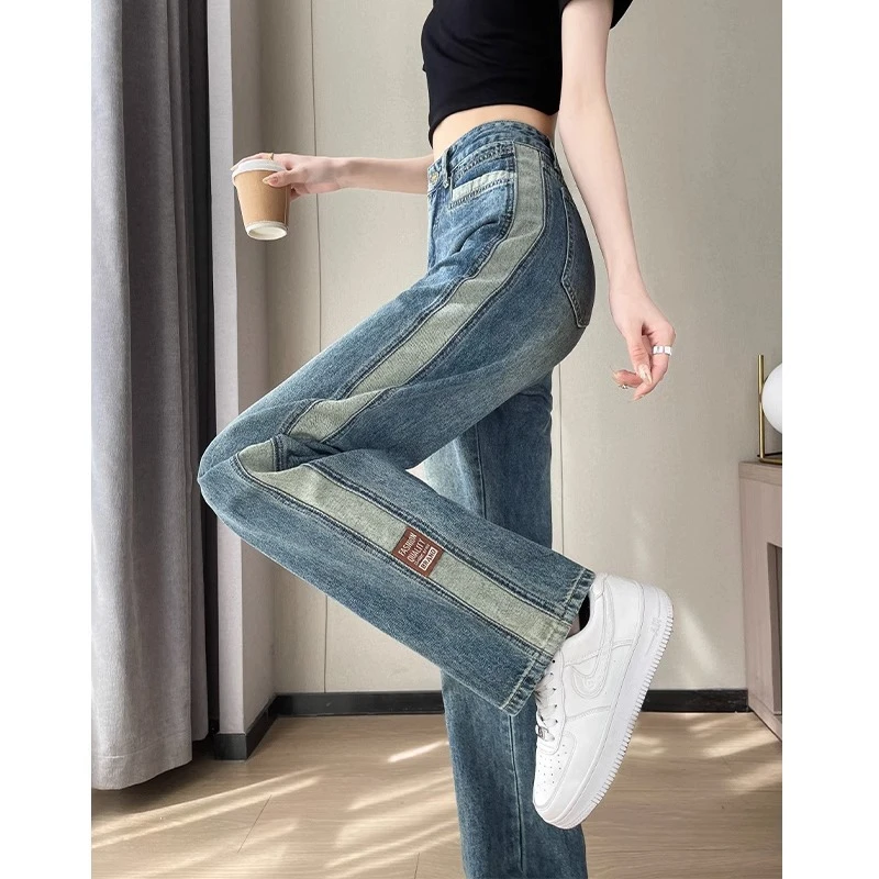 加绒直筒牛仔裤女2025秋冬新款爆款高腰显瘦宽松小个子九分阔腿裤