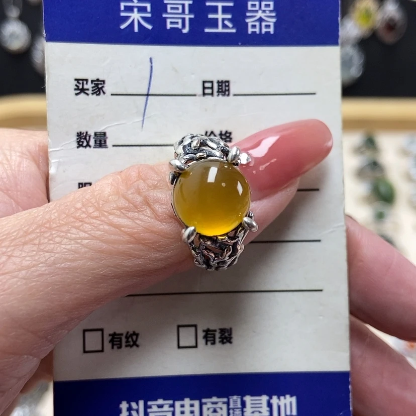 【闪购商品】岫玉戒指银S925镶嵌旺****妹
