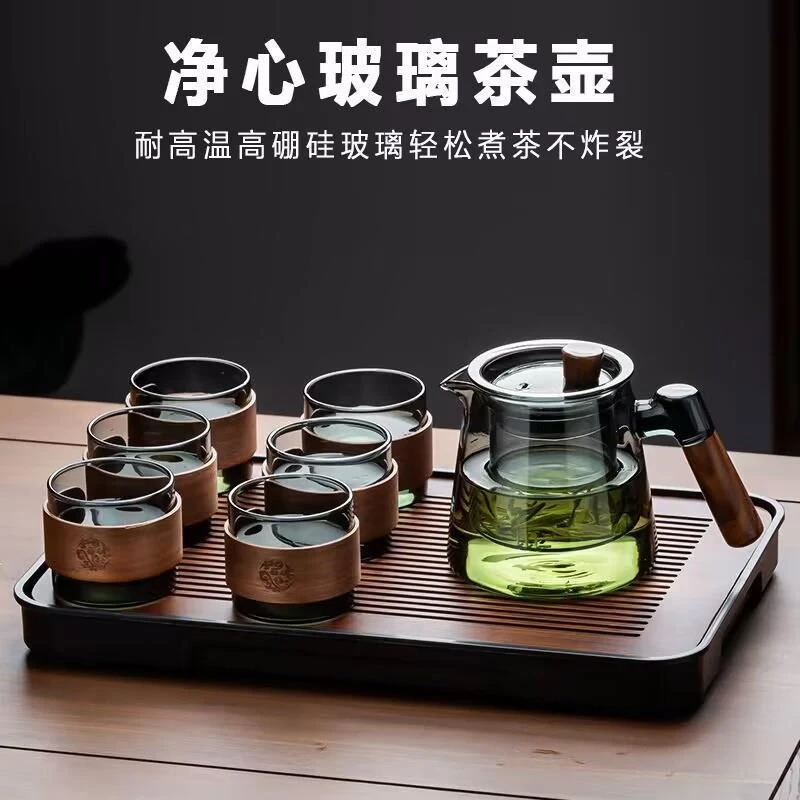 高硼硅玻璃高档喝水杯大容量煮茶器过滤耐高温耐热茶具煮茶壶泡茶
