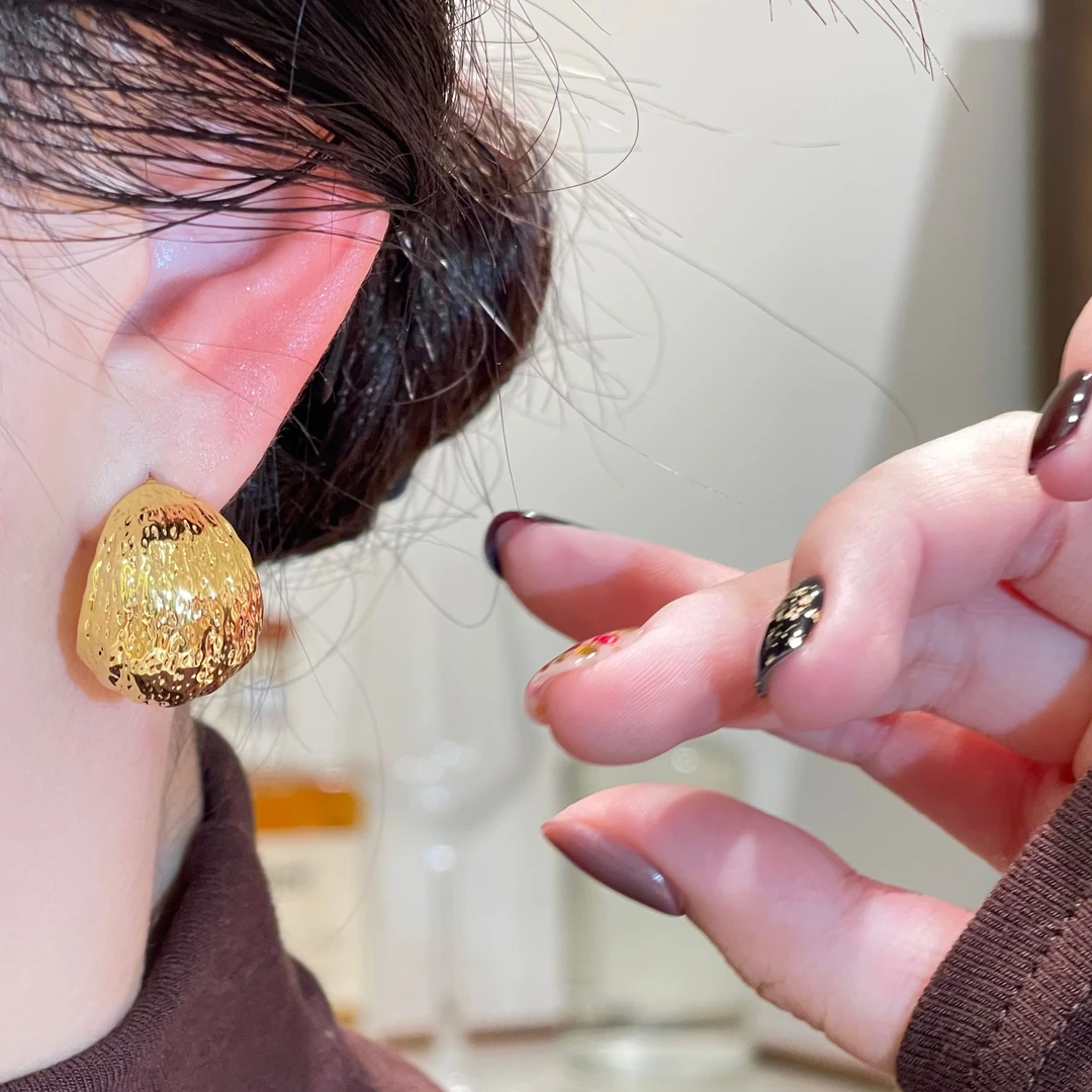 法式费列罗C圈耳钉高级时尚复古高级质感耳饰R1956