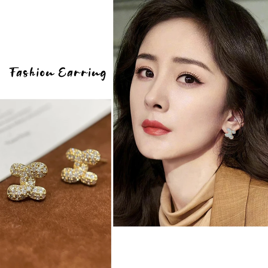 时尚简约满锆耳钉百搭高级耳饰平替好物R1967