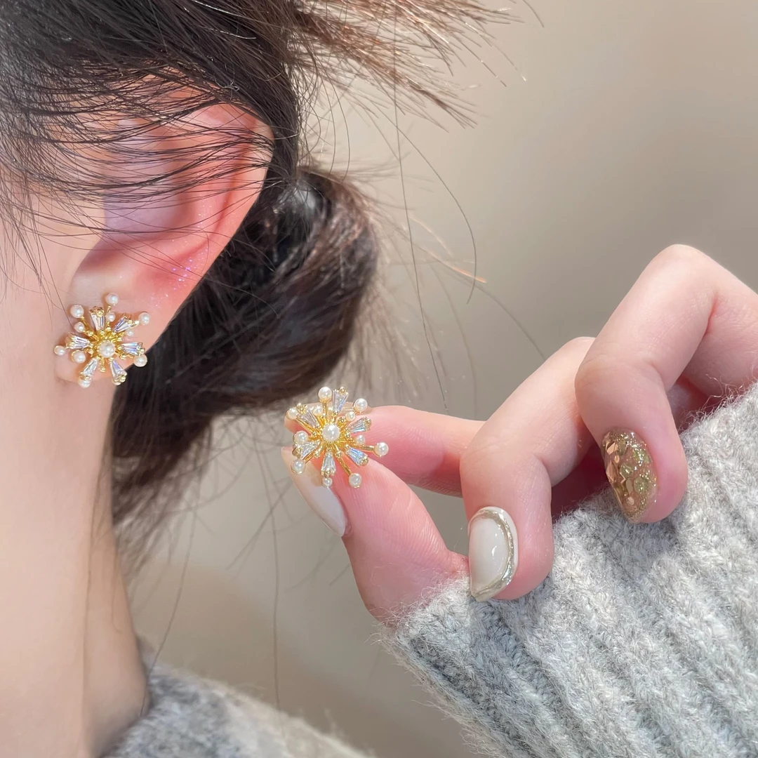 法式闪锆百搭耳钉时尚气质简约耳饰R1981