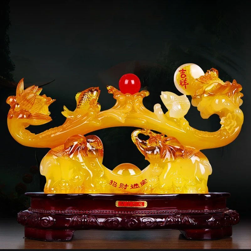 玉如意摆件 家居电视酒柜结婚乔迁开业工艺品装饰礼物品