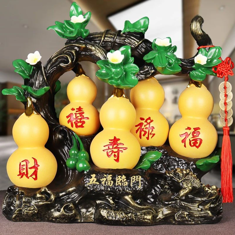 五福临门葫芦摆件电视酒柜装饰品鞋柜博古架乔迁生日礼物