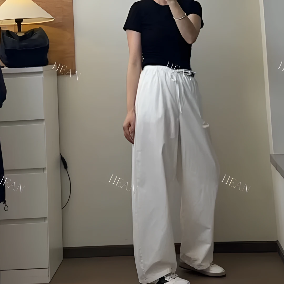 HEAN/禾桉 自留款 夏日氛围感薄款个性空气裤 好穿好搭宽松阔腿裤