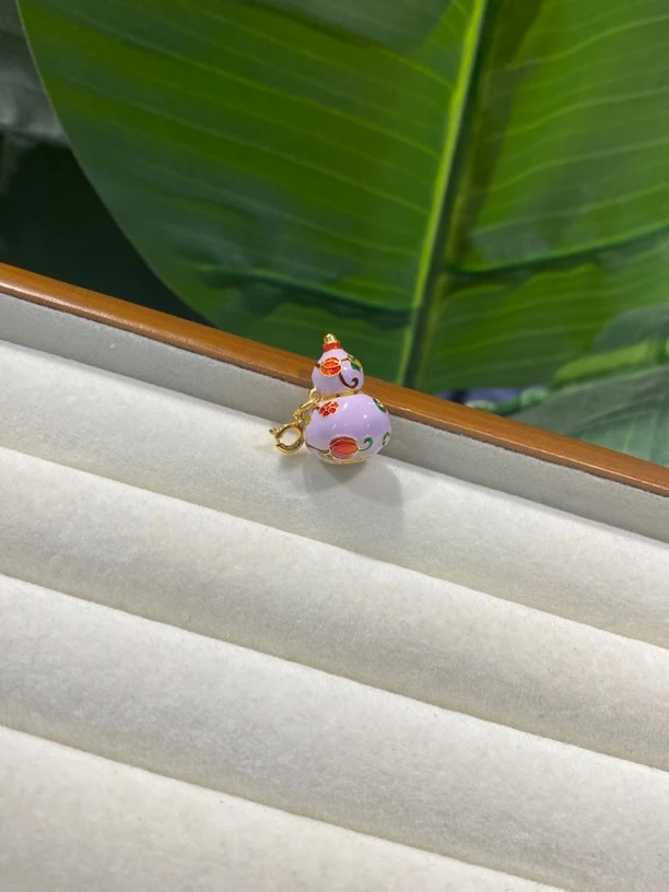 吊坠925银 烧蓝 紫葫芦 吊坠