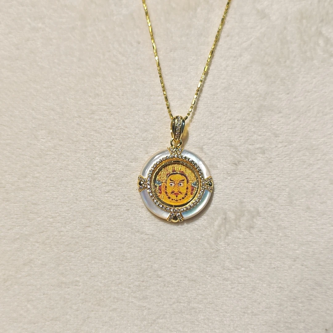 贝母黄财神唐卡 1433 不含链