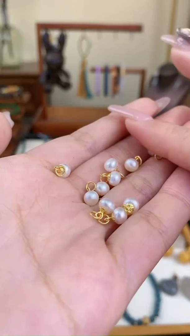 【闪购商品】淡水珍珠吊坠(不含链)银S925镶嵌珍珠提溜一个