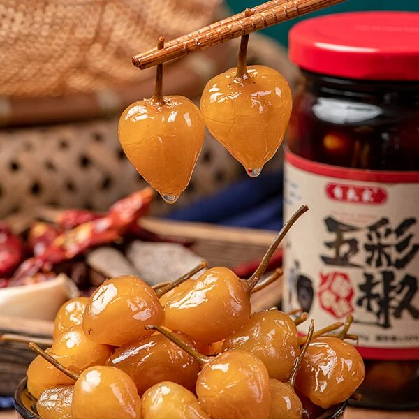 自良家广西特产酱香五彩泡椒灯笼椒七彩300g/528g/瓶香辣下饭菜